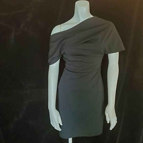 Asos Black Fallen Shoulder Dress (2) - Picture 3 of 6